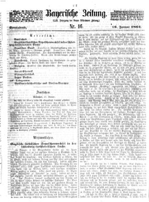 Bayerische Zeitung (Süddeutsche Presse) Samstag 16. Januar 1864