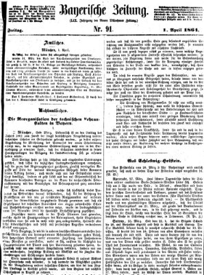 Bayerische Zeitung (Süddeutsche Presse) Freitag 1. April 1864