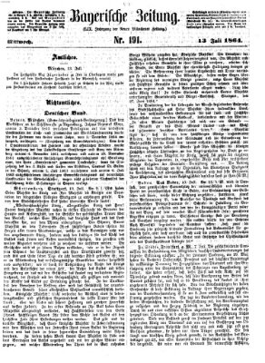 Bayerische Zeitung (Süddeutsche Presse) Mittwoch 13. Juli 1864