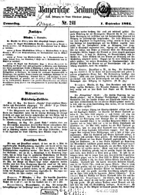 Bayerische Zeitung (Süddeutsche Presse) Donnerstag 1. September 1864