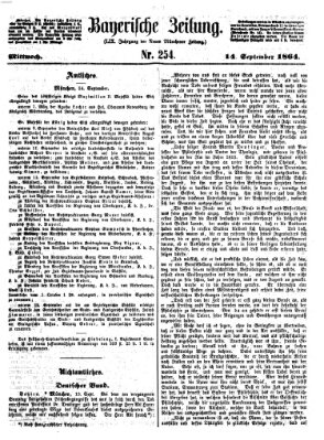 Bayerische Zeitung (Süddeutsche Presse) Mittwoch 14. September 1864