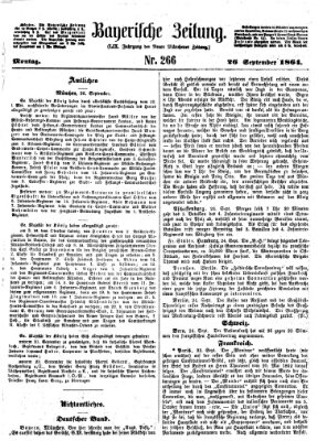 Bayerische Zeitung (Süddeutsche Presse) Montag 26. September 1864