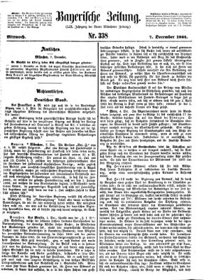 Bayerische Zeitung (Süddeutsche Presse) Mittwoch 7. Dezember 1864