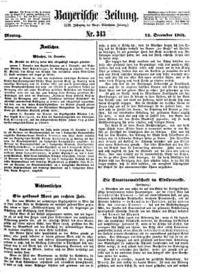 Bayerische Zeitung (Süddeutsche Presse) Montag 12. Dezember 1864
