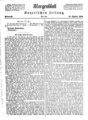 Bayerische Zeitung (Süddeutsche Presse) Mittwoch 18. Januar 1865