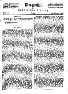 Bayerische Zeitung (Süddeutsche Presse) Mittwoch 22. Februar 1865