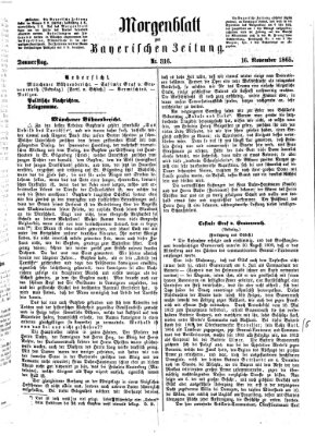 Bayerische Zeitung (Süddeutsche Presse) Donnerstag 16. November 1865
