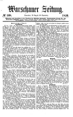 Warschauer Zeitung Samstag 10. September 1859