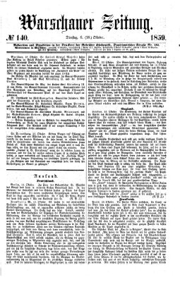 Warschauer Zeitung Dienstag 18. Oktober 1859