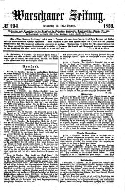 Warschauer Zeitung Donnerstag 22. Dezember 1859