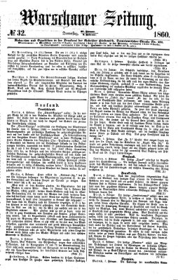 Warschauer Zeitung Donnerstag 9. Februar 1860