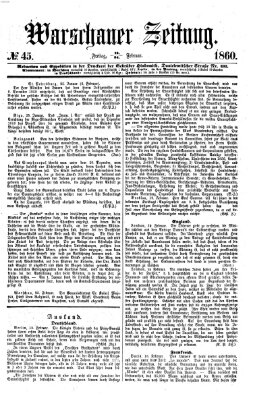 Warschauer Zeitung Freitag 24. Februar 1860