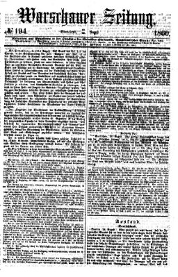 Warschauer Zeitung Samstag 25. August 1860