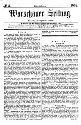 Warschauer Zeitung Donnerstag 8. Januar 1863