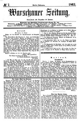 Warschauer Zeitung Samstag 10. Januar 1863
