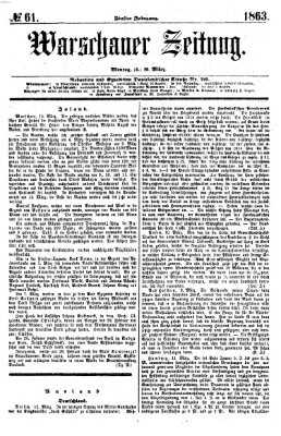 Warschauer Zeitung Montag 16. März 1863