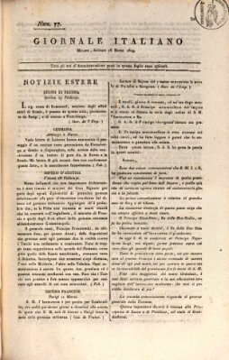 Giornale italiano Samstag 18. März 1809