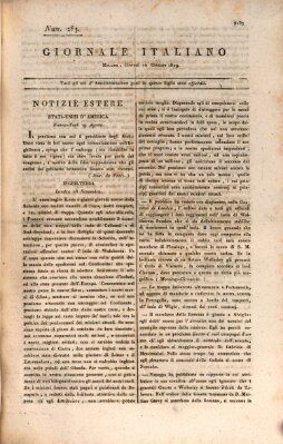 Giornale italiano Donnerstag 12. Oktober 1809