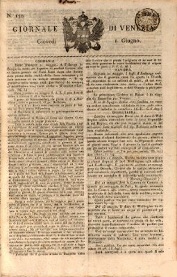 Giornale di Venezia Donnerstag 1. Juni 1815