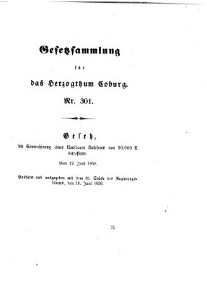 Gesetz-Sammlung für das Herzogtum Coburg (Coburger Regierungs-Blatt) Mittwoch 16. Juni 1858
