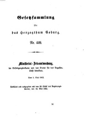 Gesetz-Sammlung für das Herzogtum Coburg (Coburger Regierungs-Blatt)