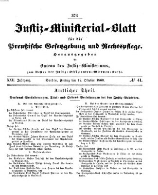 Justiz-Ministerialblatt für die preußische Gesetzgebung und Rechtspflege
