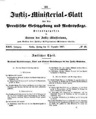 Justiz-Ministerialblatt für die preußische Gesetzgebung und Rechtspflege