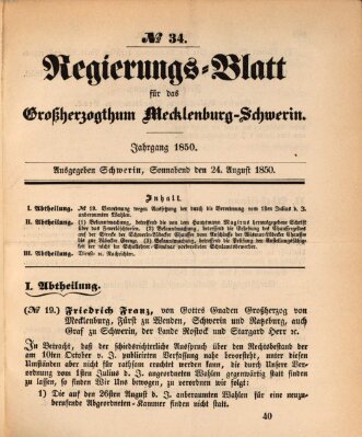 Regierungsblatt für Mecklenburg-Schwerin (Großherzoglich-Mecklenburg-Schwerinsches officielles Wochenblatt)
