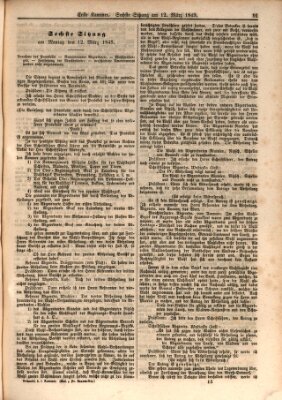 Verhandlungen der Ersten Kammer (Allgemeine preußische Staats-Zeitung) Montag 12. März 1849