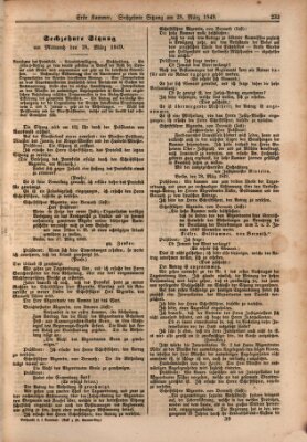 Verhandlungen der Ersten Kammer (Allgemeine preußische Staats-Zeitung) Mittwoch 28. März 1849