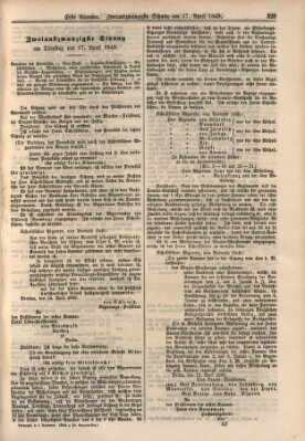 Verhandlungen der Ersten Kammer (Allgemeine preußische Staats-Zeitung) Dienstag 17. April 1849