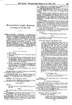 Verhandlungen der Ersten Kammer (Allgemeine preußische Staats-Zeitung) Dienstag 30. März 1852