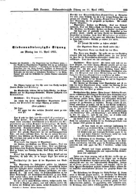 Verhandlungen der Ersten Kammer (Allgemeine preußische Staats-Zeitung) Montag 11. April 1853