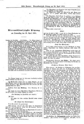 Verhandlungen der Ersten Kammer (Allgemeine preußische Staats-Zeitung) Donnerstag 28. April 1853