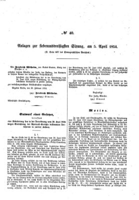 Verhandlungen der Ersten Kammer (Allgemeine preußische Staats-Zeitung) Mittwoch 5. April 1854