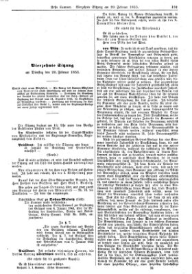 Verhandlungen der Ersten Kammer (Allgemeine preußische Staats-Zeitung) Dienstag 20. Februar 1855