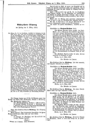 Verhandlungen der Ersten Kammer (Allgemeine preußische Staats-Zeitung) Freitag 9. März 1855