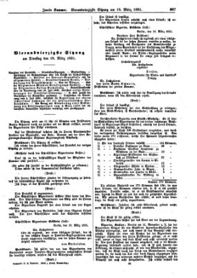 Verhandlungen der Zweiten Kammer (Allgemeine preußische Staats-Zeitung) Dienstag 18. März 1851