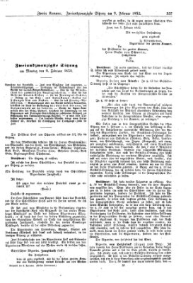 Verhandlungen der Zweiten Kammer (Allgemeine preußische Staats-Zeitung) Montag 9. Februar 1852