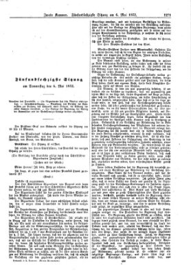 Verhandlungen der Zweiten Kammer (Allgemeine preußische Staats-Zeitung) Donnerstag 6. Mai 1852