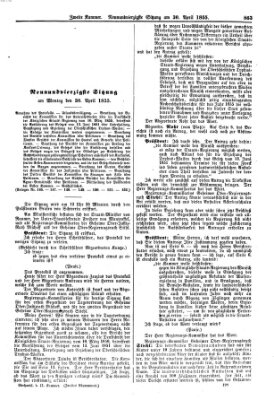 Verhandlungen der Zweiten Kammer (Allgemeine preußische Staats-Zeitung) Montag 30. April 1855