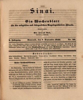Sinai Montag 7. September 1846