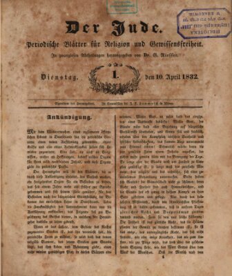 Der Jude Dienstag 10. April 1832