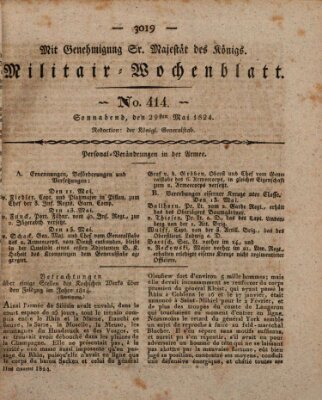 Militär-Wochenblatt Samstag 29. Mai 1824