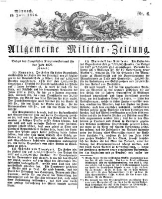 Allgemeine Militär-Zeitung Mittwoch 19. Juli 1826