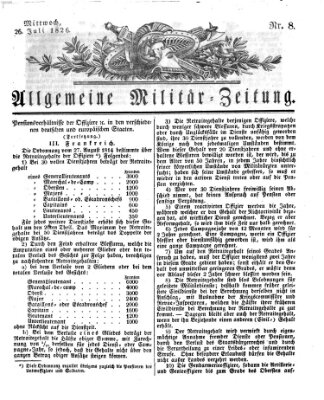 Allgemeine Militär-Zeitung Mittwoch 26. Juli 1826