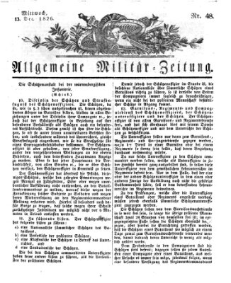 Allgemeine Militär-Zeitung Mittwoch 13. Dezember 1826