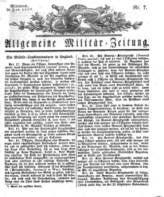Allgemeine Militär-Zeitung Mittwoch 24. Januar 1827