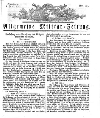 Allgemeine Militär-Zeitung Samstag 9. Juni 1827
