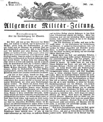 Allgemeine Militär-Zeitung Samstag 1. September 1827